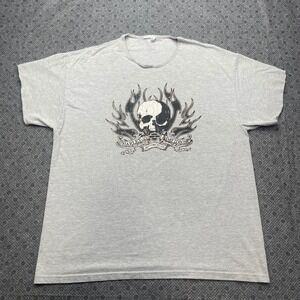 Vintage Harley Davidson Las Vegas Nevada Skull Flame‎ T-Shirt Distressed Cut Off